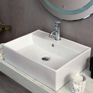 LIFE - Lavabo da appoggio in ceramica cm 58 x 45 x H 16