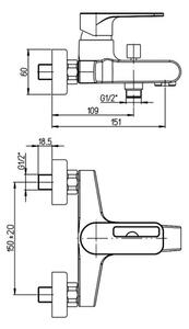 Miscelatore esterno vasca con kit doccetta OPEN Cromo