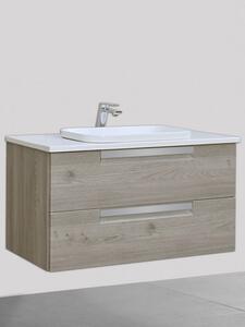 Mobile bagno sospeso in legno col. quercia chiara mod. Seven 80