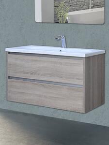 Mobile bagno sospeso in legno mod. Roy 100 col. quercia naturale