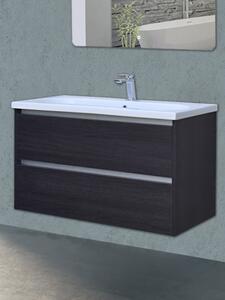 Mobile bagno sospeso in legno mod. Roy 120 col. quercia scura