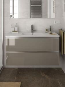 Mobile bagno sospeso cm 80 in legno taupe lucido Mod. Spirit 800 Mobile con Lavabo