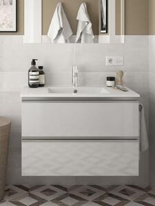 Mobile bagno sospeso cm 100 in legno Bianco Lucido Mod. Spirit 1000 Mobile con Lavabo