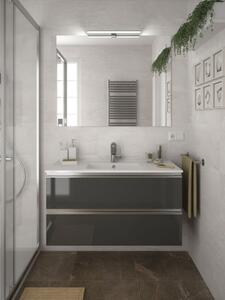 Mobile bagno sospeso cm 120 in legno grigio lucido Mod. Spirit 1200 Completa