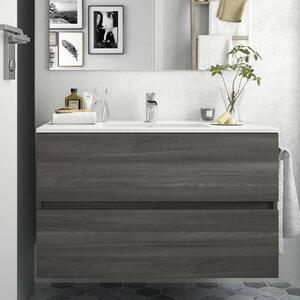 FUSSION LINE - Mobile bagno sospeso cm 70 in legno Grigio Alsazia Mobile con Lavabo