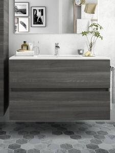 Mobile bagno sospeso cm 90 in legno Grigio Alsazia Fussion line Mobile con Lavabo