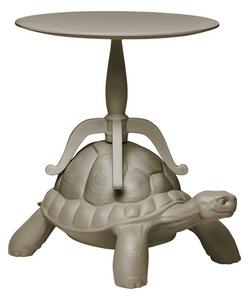 Qeeboo turtle carry table tavolino da caffè in polietilene e legno disponibile in più finiture, colore dove grey