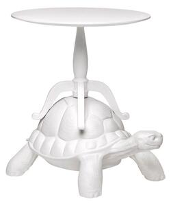 Qeeboo turtle carry table tavolino da caffè in polietilene e legno disponibile in più finiture, colore bianco