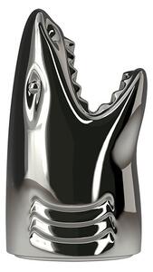 Qeeboo killer metal finish portaombrelli in polietilene, colore silver