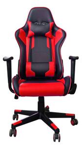 Poltrona da Gaming e/o ufficio sedia gioco girevole con rotelle mod. Lotus col. Nero/Rosso