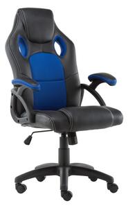 ADAM - Poltrona da Gaming sedia girevole con rotelle Nero/Blu