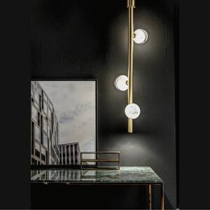 Lampada a soffitto diva di esperia realizzata in ottone con diffusori in vetro