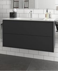 Mobile bagno sospeso cm. 80 Optimus Nero Opaco Mobile con Lavabo