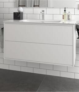 Mobile bagno sospeso cm. 80 Optimus Bianco Opaco Mobile con Lavabo