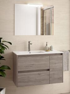 Mobile bagno sospeso cm 85 in legno Noja Rovere Eternity Completa