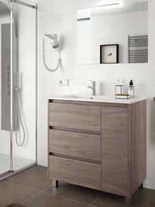 Mobile bagno moderno in legno cm 85 Arenys Rovere Eternity Completa