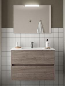 Mobile bagno sospeso cm 90 moderno in legno Noja Rovere Eternity Completa