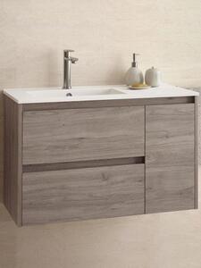 Mobile bagno sospeso cm 85 in legno Noja Rovere Eternity Mobile con Lavabo