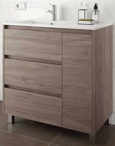 Mobile bagno moderno in legno cm 85 Arenys Rovere Eternity Mobile con Lavabo