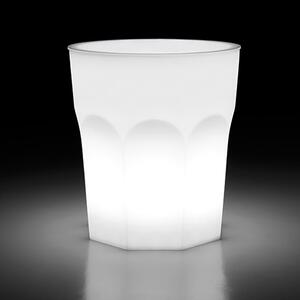 Plust cubalibre tavolo con basamento illuminato e piano in hpl disponibile in due finiture, piano nero