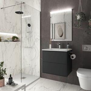 OPTIMUS - Mobile bagno sospeso cm 60 Nero Opaco Completa