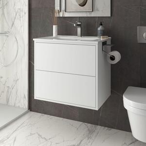 OPTIMUS - Mobile bagno sospeso cm 60 Bianco Opaco Mobile con Lavabo