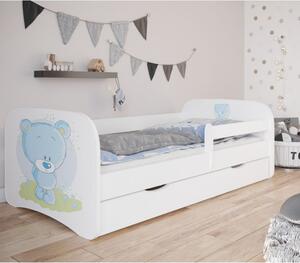 Lettino per bambino baby dreams ad una piazza con cassetti disponibile in varie stampe, disegno orsacchiotto blu