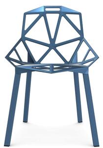 Magis sedia chair_one disponibile in vari colori adatti per interni ed esterni, colore alluminio adapta blu