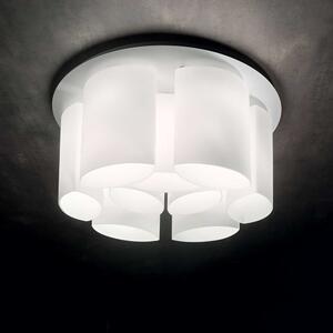 Lampada a soffitto almond di ideal-lux con montatura in metallo bianco, struttura 9 luci