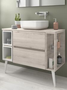 Mobile bagno sospeso cm 100 modello Evo Naturale Mobile con Lavabo