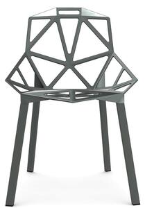 Magis sedia chair_one disponibile in vari colori adatti per interni ed esterni, colore alluminio adapta grigio-verde