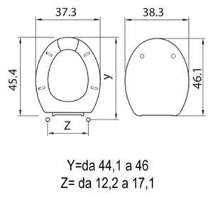 SELNOVA 3 - Copriwater ceramica POZZI GINORI sedile wc in termoindurente cm 46,1x38,3 Bianco