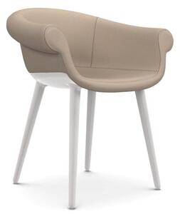 Magis cyborg lord poltrona di design disegnata da marcel wanders in diverse finiture, colore beige, struttura bianco lucido