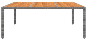 Tavolo Giardino 200x150x75 cm Massello Acacia Polyrattan Grigio