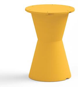 Tavolo dot di lyxo in polietilene adatto per indoor e outdoor, dimensione piano rotondo cm 90 bianco, struttura giallo