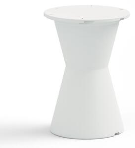 Tavolo dot di lyxo in polietilene adatto per indoor e outdoor, struttura bianco, dimensione piano rotondo cm 90 bianco