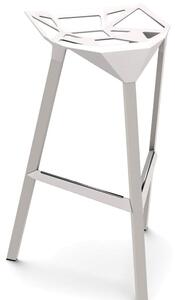 Magis stool_one sgabello in alluminio anodizzato o verniciato in poliestere, colore alluminio bianco ruvido , dimensione sgabello medio cm 74 h