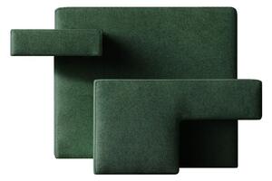 Qeeboo primitive poltrona con struttura asimmetrica con bracciolo disponibile in varie finiture, colore verde scuro