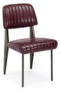 Bizzotto sedia vintage nelly con struttura in metallo e rivestita in ecopelle, colore bordeaux