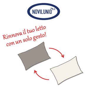 Completo letto lenzuola bicolor in 100% cotone made in Italy BEIGE/CACAO - PIAZZA E MEZZA