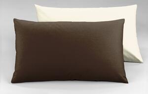 Completo letto lenzuola bicolor in 100% cotone made in Italy BEIGE/CACAO - PIAZZA E MEZZA
