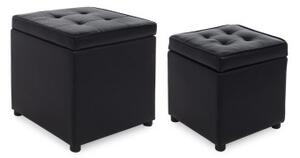 Coppia Pouf contenitori BELLVILLE Nero