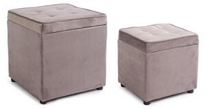 Coppia Pouf contenitori BELLVILLE Grigio