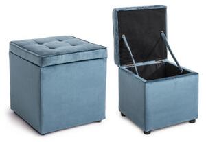 Coppia Pouf contenitori BELLVILLE Blu Avio