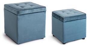 Coppia Pouf contenitori BELLVILLE Blu Avio