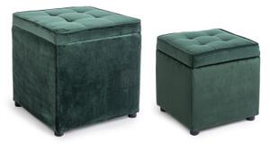 Coppia Pouf contenitori BELLVILLE Verde