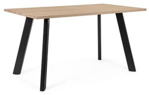 Tavolo rettangolare Giant cm L140xP80xH75 piano in mdf legno chiaro e struttura in acciaio nero