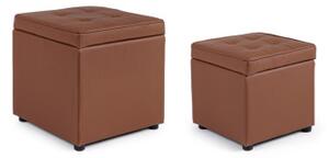 Coppia Pouf contenitori BELLVILLE Tabacco