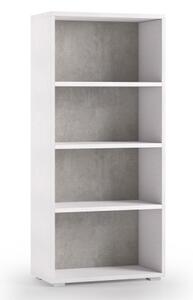 Libreria 4 vani texture 3d L60xP30xH130 cm CONTEMPORARY Bianco/Cemento