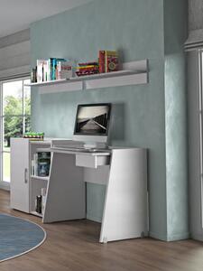 Scrivania porta pc L90xP60xH80 cm CONTEMPORARY Bianco/Cemento